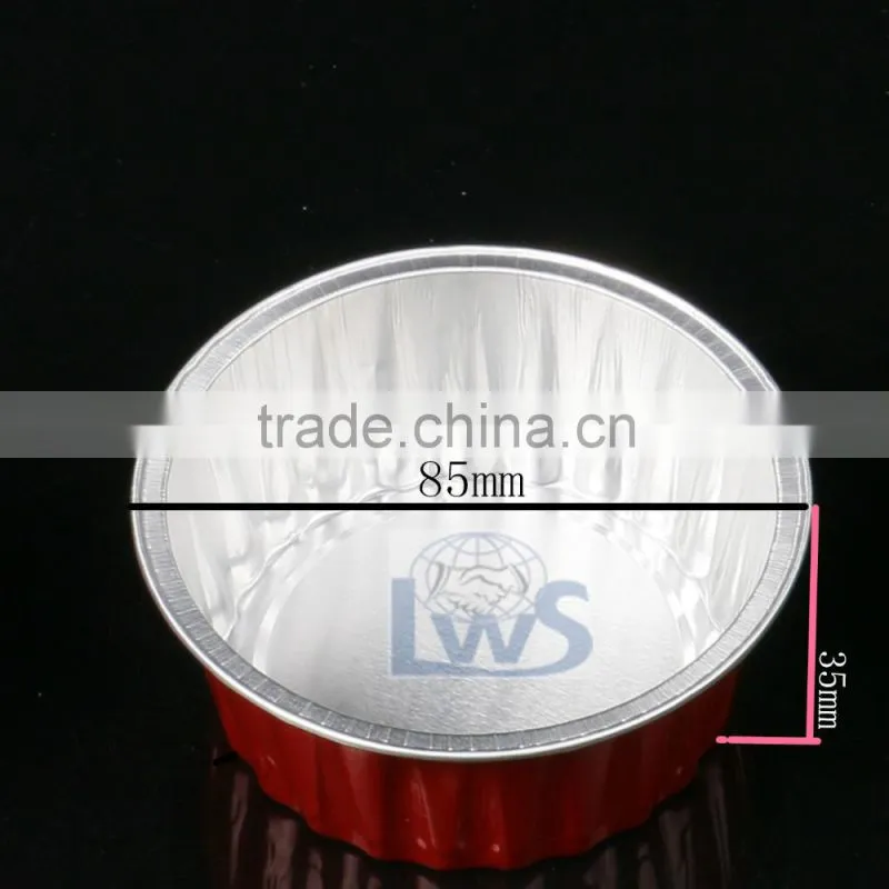 colored high quality round aluminum foil container with lid used for pudding,yogurt, cupcake