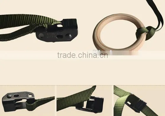 Portable Olympic Gymnastics Rings home fitness gymnastics wooden rings for crossfit strength training