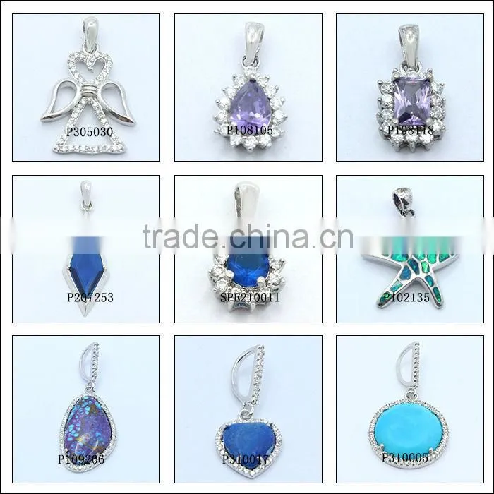 Prong Setting Sterling Silver Jewellery Pendant Single Stone Pendant