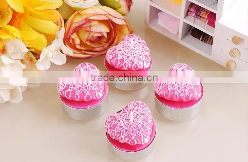 Wholesale Multi-color gift flameless scented heart shape wedding tealight candle