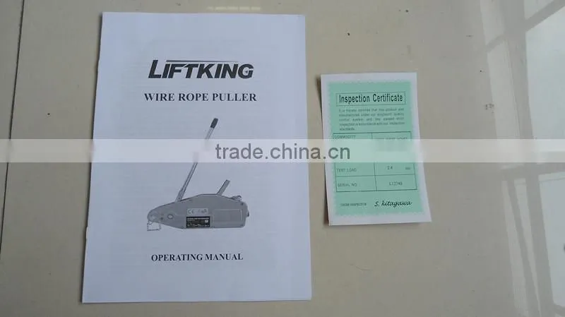 wire cable puller/Capacity 800kg 1600kg 3200kg 5400kg VIT style hand wire rope puller