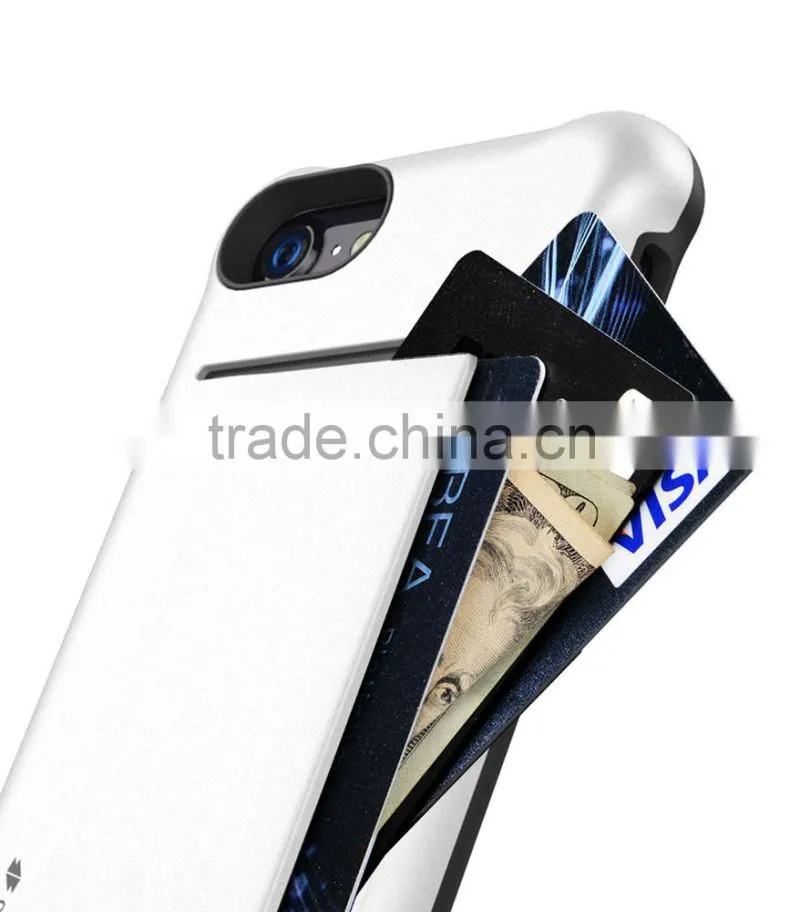 Back Card Slot Mobile Phone case Double Layer case for Apple iPhone 7 (4.7")