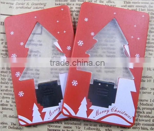 New Arrived Portable Pocket Christmas Tree LED Card Light Lamp