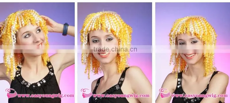 cheap crazy party wigs, festival wig, synthetic cosplay wigs