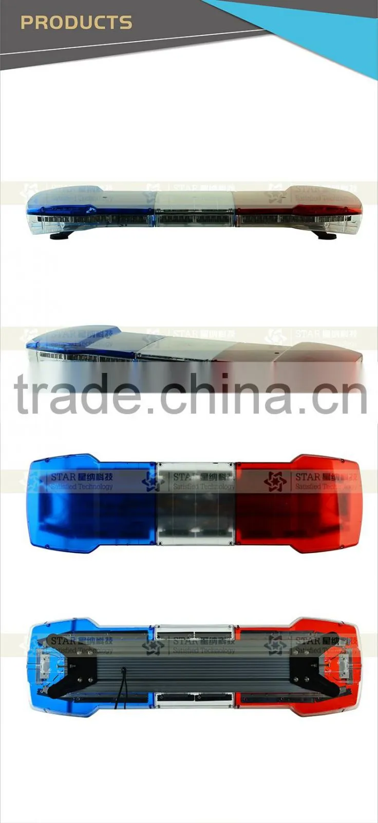 Led police emergency warning roof light bar
