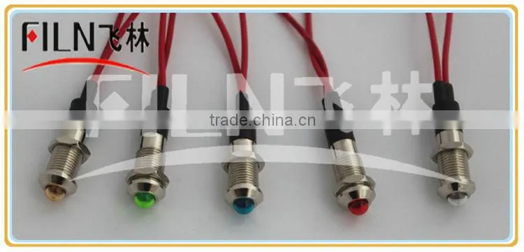 Red 8mm Metal led pilot lamp 220V panel light raised rgb led indicator light led flat panel lighting