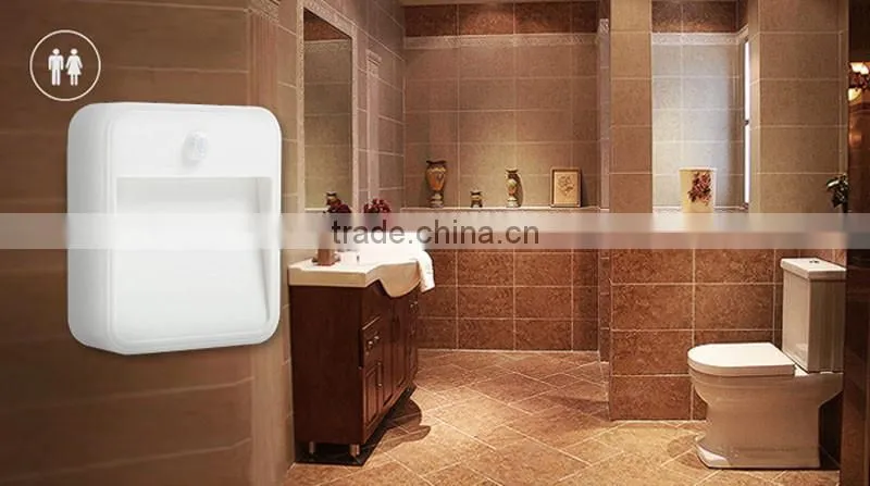 Battery Powered Wireless PIR LED Motion Sensor Night Light For Bedroom Stair Hallway White