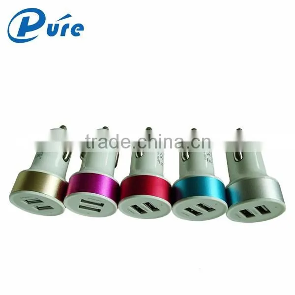 2016 Mini usb car charger adapter, 2 port usb car charger with certifications, 2.1A dual usb car charger