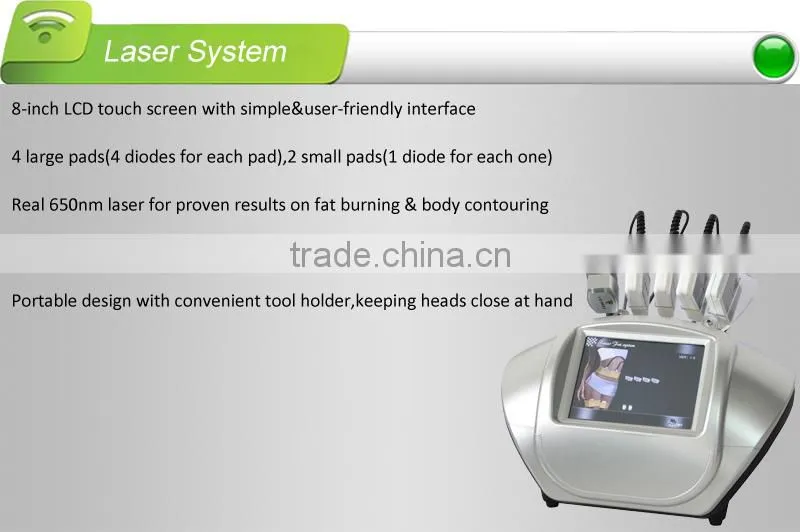 Hot new product for laser slimming machine, 8-inch LCD touch screen with simple&user-friendly interface, 3 years warranty