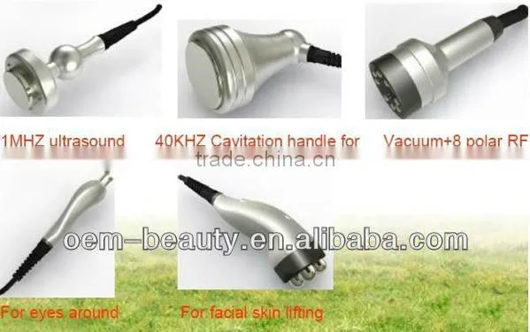 5 Treatment Head Cavitation Tripolar RF Vacuum Body Slimming Machine F019