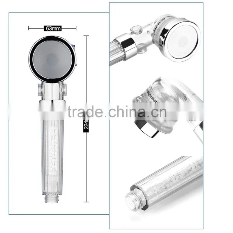 strong pressure ABS plastic negative ion hand shower head with filter, water saving hand shower