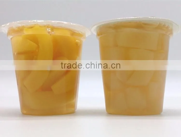 Canned peach in cups