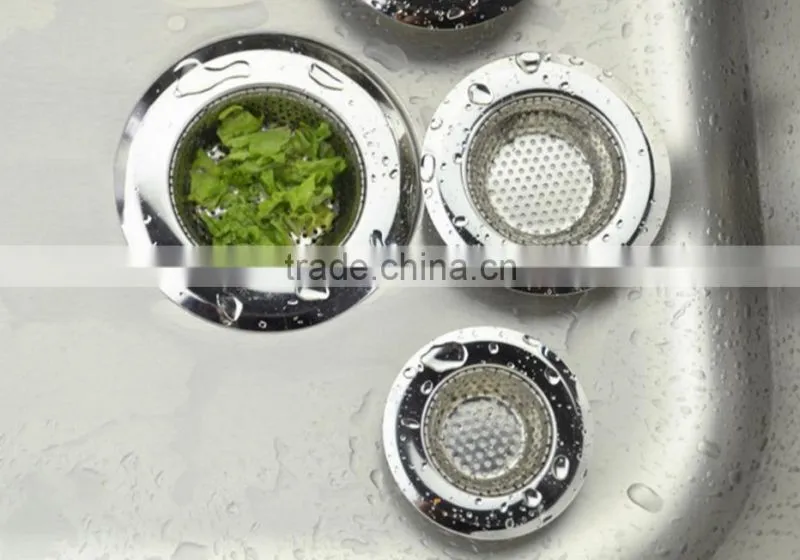 Sets of Stainless Steel Mesh Sink Strainer Drain Stopper Trap Kitchen Bathroom New Type