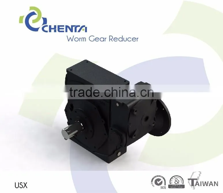 USX worm gear shaft 90mm worm electric motor right angle bevel gear reducer