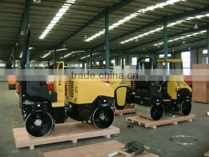 ride on double steel drum static road roller with 2 ton weight