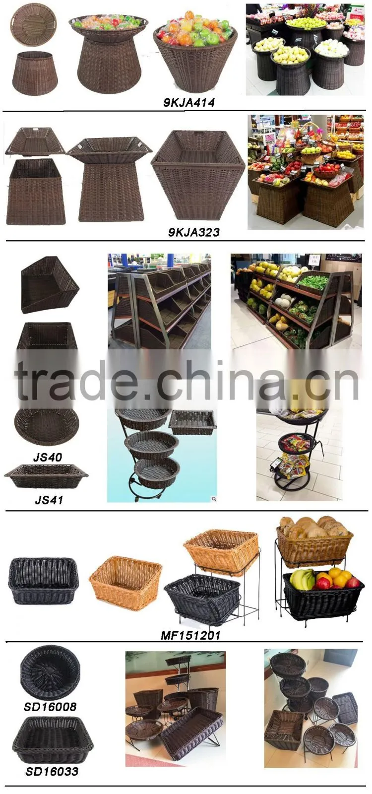 Various Sizes Available Plastic Vegetable Storage Basket