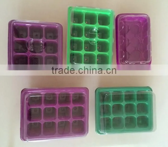 Superior quality colorful 12 cells plastic seed stater tray with base and lid