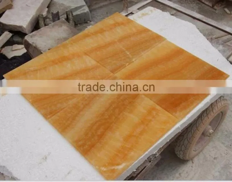 Chinese honey yellow onyx marble tiles for floor design