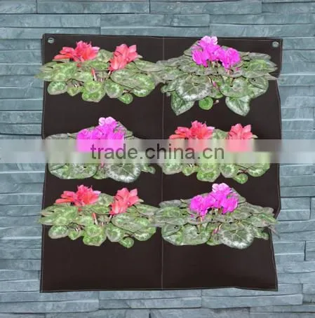 Vertical Hanging Wall Garden 6 Pocket Planting Bags,6-pocket Vertical Garden