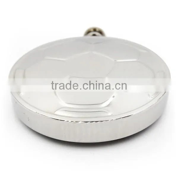 4.5 OZ stainless steel flagon football style bright polished circular flagon