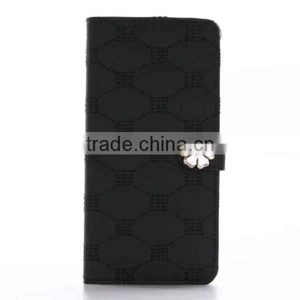 Embroidery embossing flower flip leather phone case with magnet clasp for iPhone 7 plus