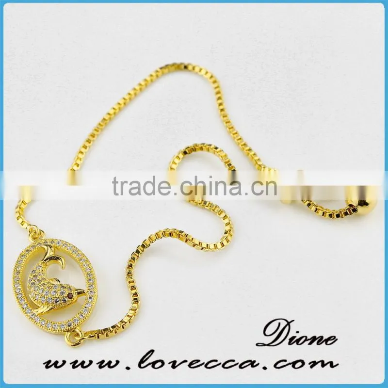 Adjustable micro pave CZ Bracelet,Cubic Zirconia Chain Bracelet for girls and women