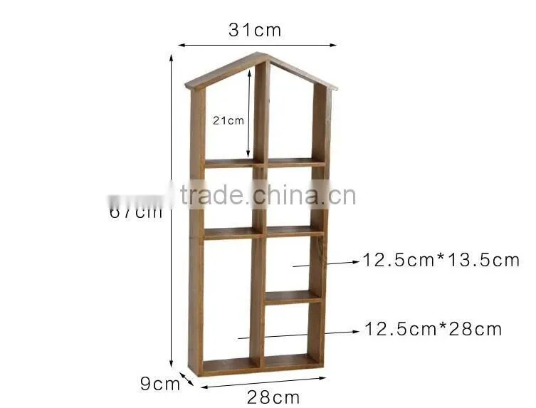 Modern Decorative wooden storage display Racks on wall