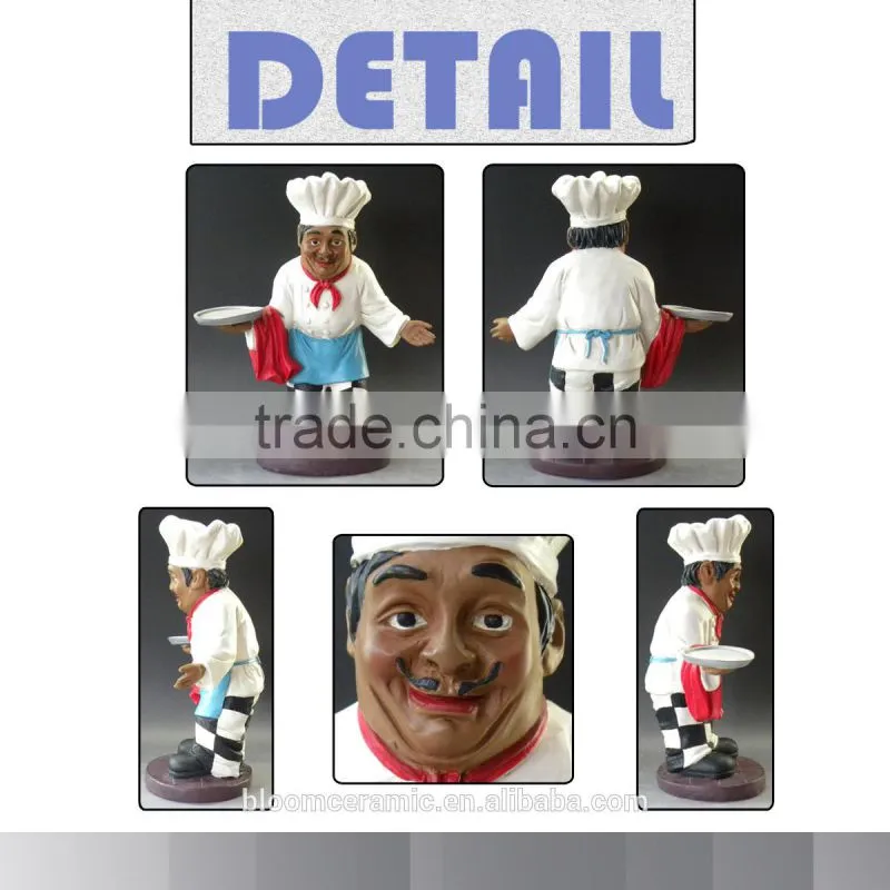 Large polyresin chef figurines,wholesale chef home decor