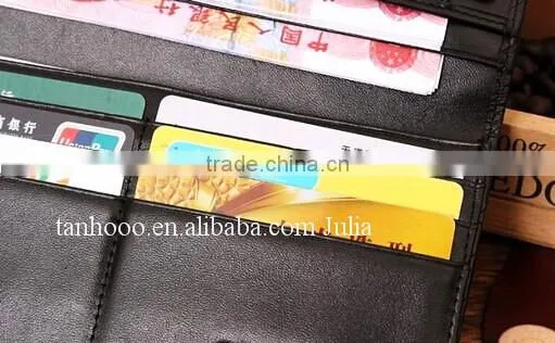 Branded long business leather wallet for men, ladies