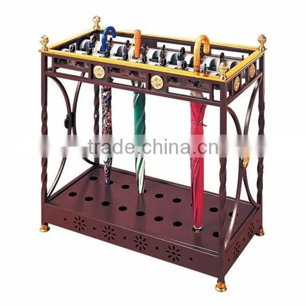 Hotel Amenities Self-service Metal Umbrella Stand J38 with wheels &24 Slots,Hotel Supplies & Maufacturing Umbrella Display Rack