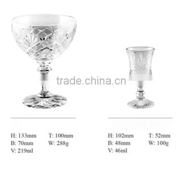 High Quality clear pretty glass cup ice cream