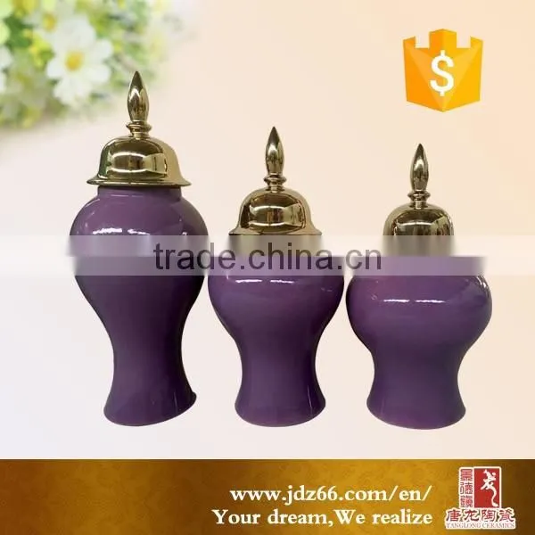 Purple color China porcelain vase jar