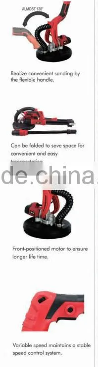 800401 New design variable speed flxable handle drywall sander with front positioned motor