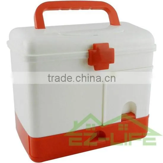 cheap hot sale top quality colorful plastic home use metal trunk clear first aid storage box with handle for small part