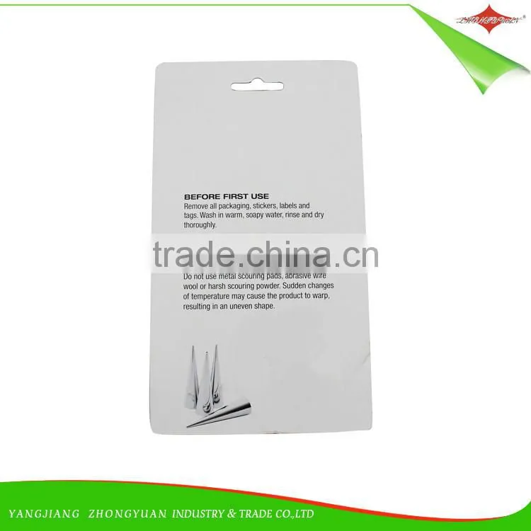 ZY-F1412 3pcs stainless steel cream horn set small size cream horns