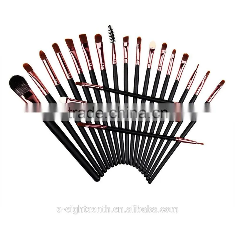 20 Pcs Pro Makeup Set Powder Foundation Eyeshadow Eyeliner Lip Cosmetic Brushes