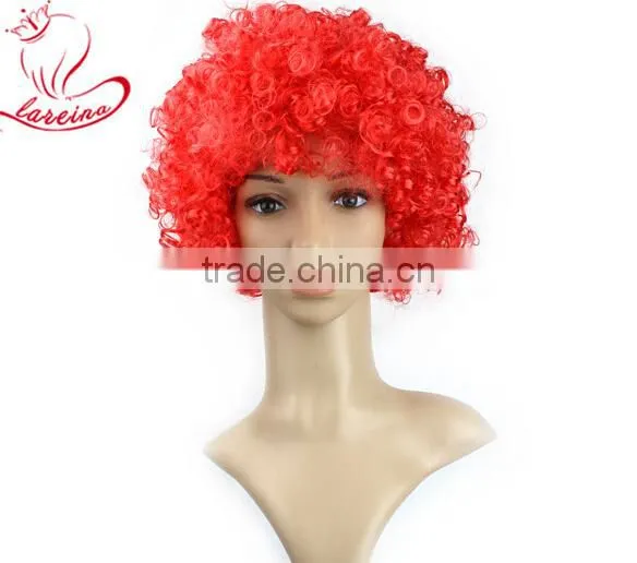 Adult Kids Style Colors Costume Party Clown Disco Football Fans Afro Curly Wigs