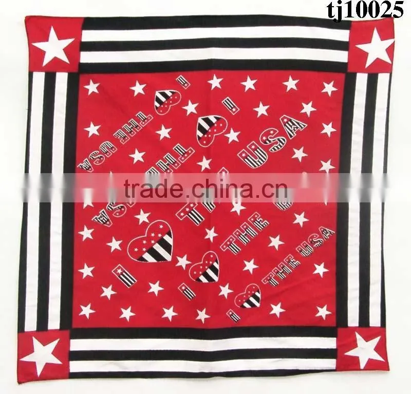 2016 Hot sale factory price I Love the USA designer kerchief