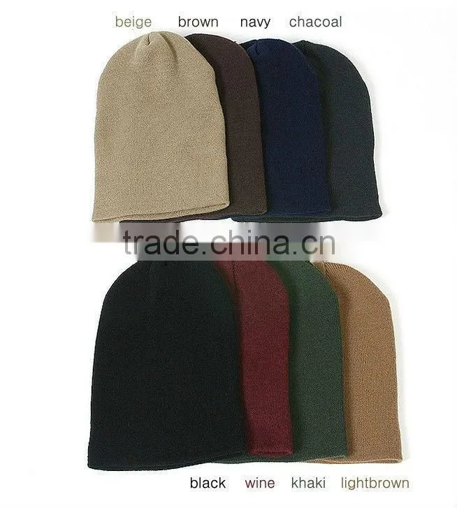Slouch Slouchy Style Beanie Plain Skull Cap Ski Hat