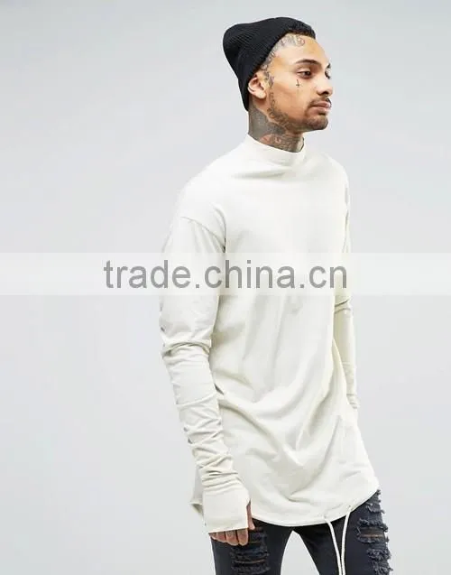 Top sale soft plain casual long sleeve turtle neck men t-shirt supplier in China