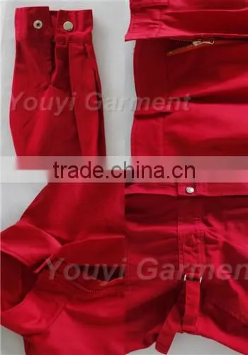 workers flame retardant red coveralls