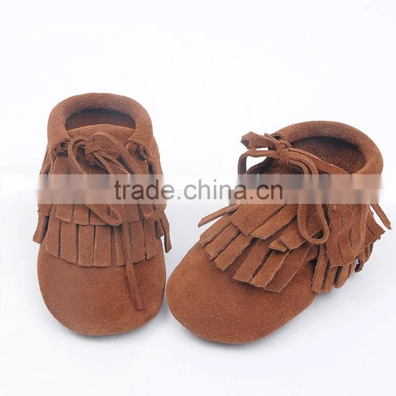 2016 New Design Lace Up Tassel Winter Newborn Baby Shoes
