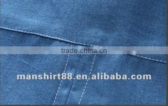 European American style Light blue 100% Organic cotton Denim Retro Cowboy shirt for men with S,M,L,XL,XXL