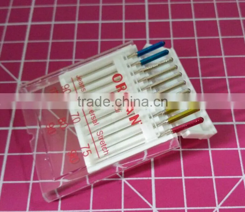 10 PCS ORGAN DOMESTIC SEWING MACHINE NEEDLES 130/705H JEANS UNIVERSAL & STRETCH COMBI PACK