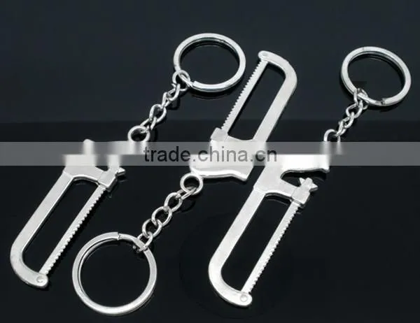 5 Silver Tone Hack Saw Charm Key Chains&Key Rings 120mm