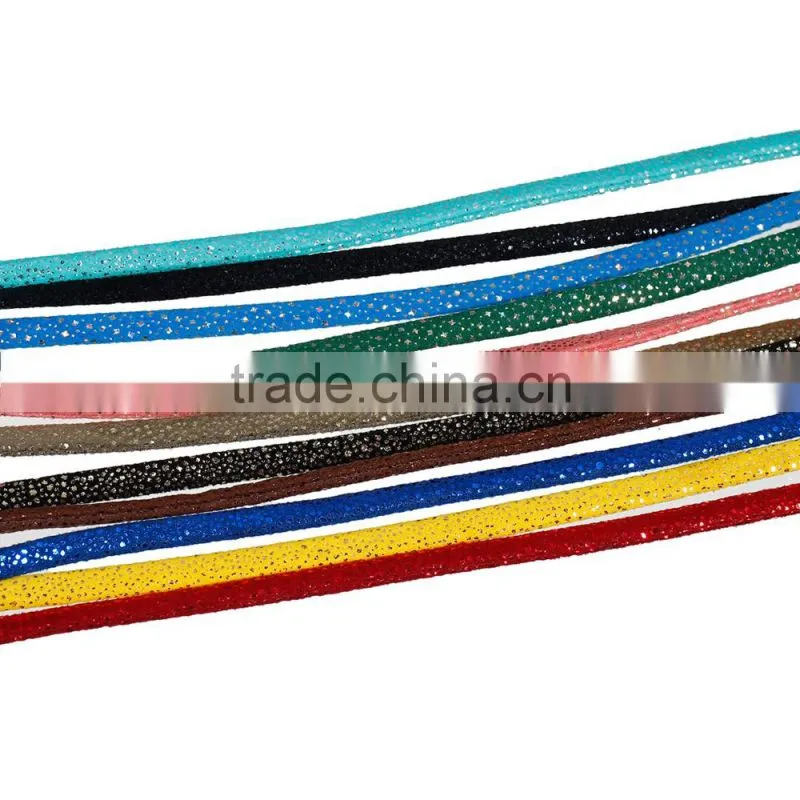 Jasper Silver Sequins Flat PU Leather Cord