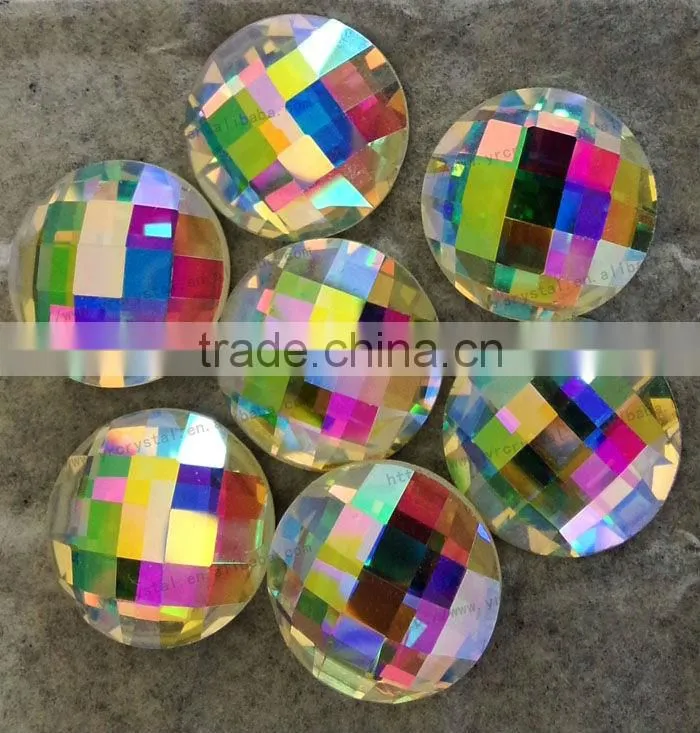 crystal AB round shiny glass flat back rhinestone crystal stone