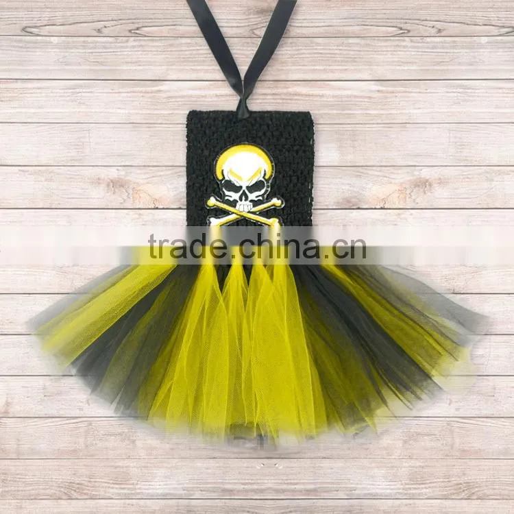 Wholesale baby girls skull tutu dress, kids halloween costumes M5091205
