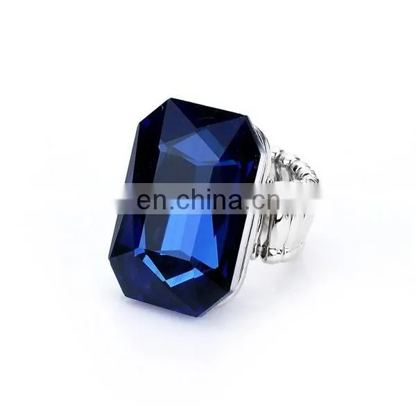 Fashion Rectangle Zircon Ring Stretched Knuckle Ring 7 Colors In Stock