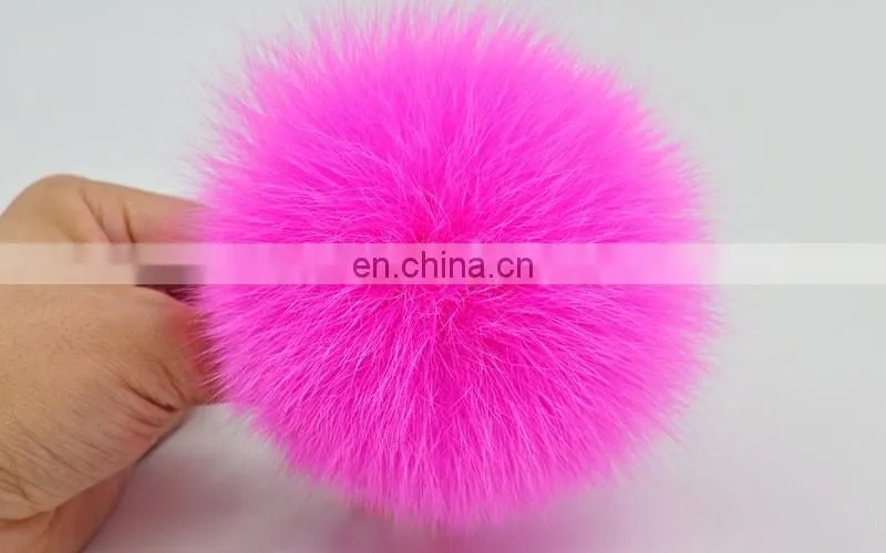 2016 Fashion Genuine Fox Fur Hat Accessory Pom Poms Wholesale Fur Ponpon